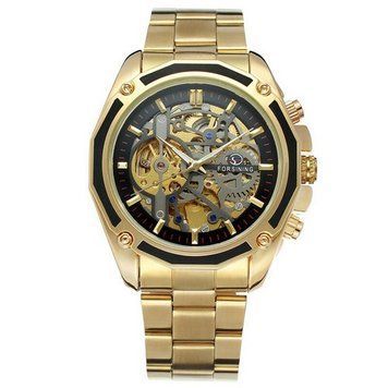 Часы Forsining 8130 GOLD BLACK 37276 фото